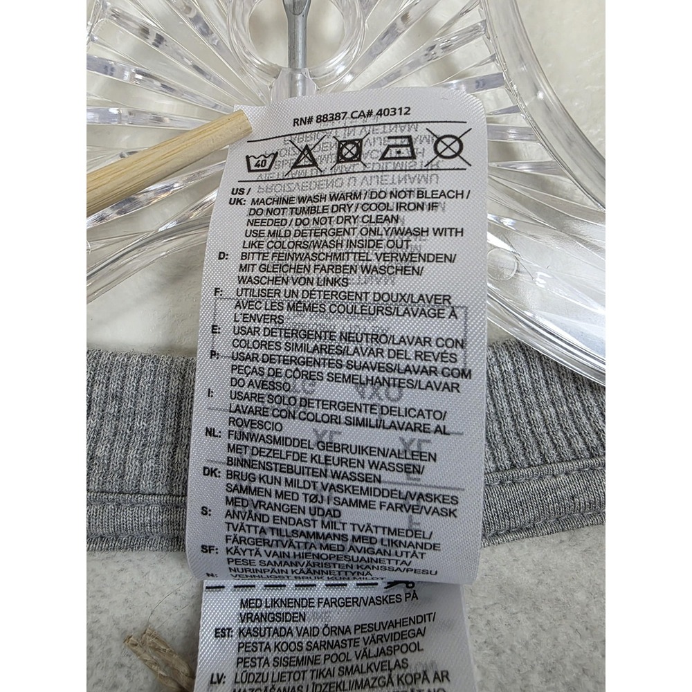 Adidas Sweatshirt Mens XL Gray Medium Grey Heather Logo Pullover Crewneck Fleece - Picture 4 of 13